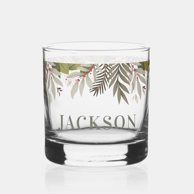 Vaso De Whiskey Verdor silencioso con nombre (Anverso)