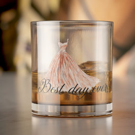 Vaso De Whiskey Vestido de dama de honor acuarela del mejor día ja