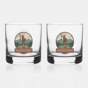 Vaso De Whiskey Viaje de cosecha escocesa - Bagpiper de Highland