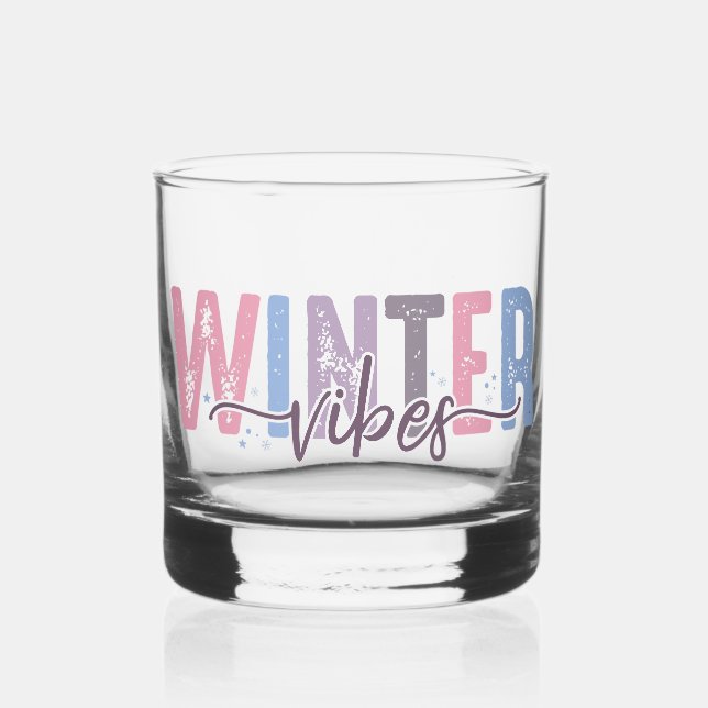Vaso De Whiskey Vibes de invierno - Tipografía pastoral suave (Anverso)