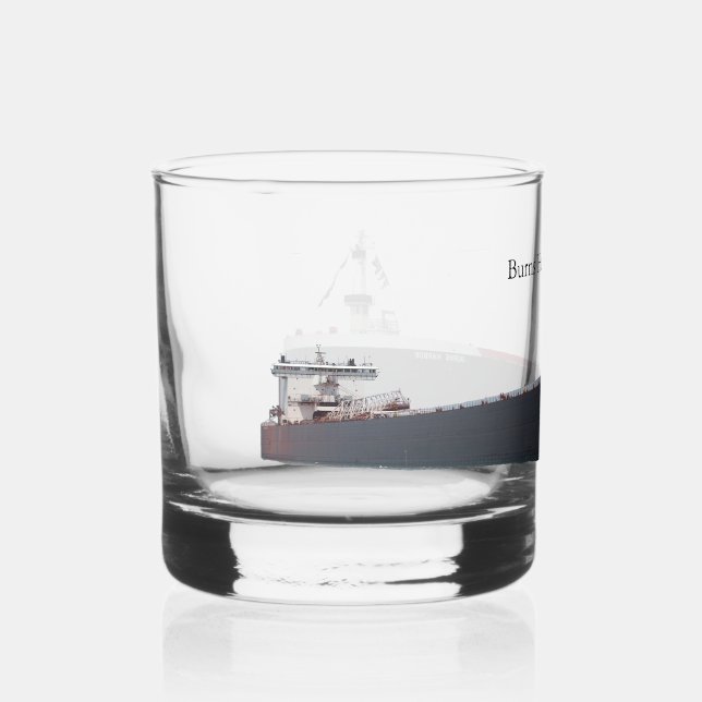 Vaso De Whiskey vidrio Burns Harbor (Anverso)