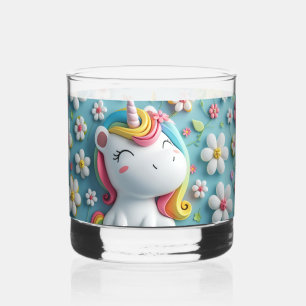 Vaso De Whiskey Vidrio de agua de unicornio 3D para niños