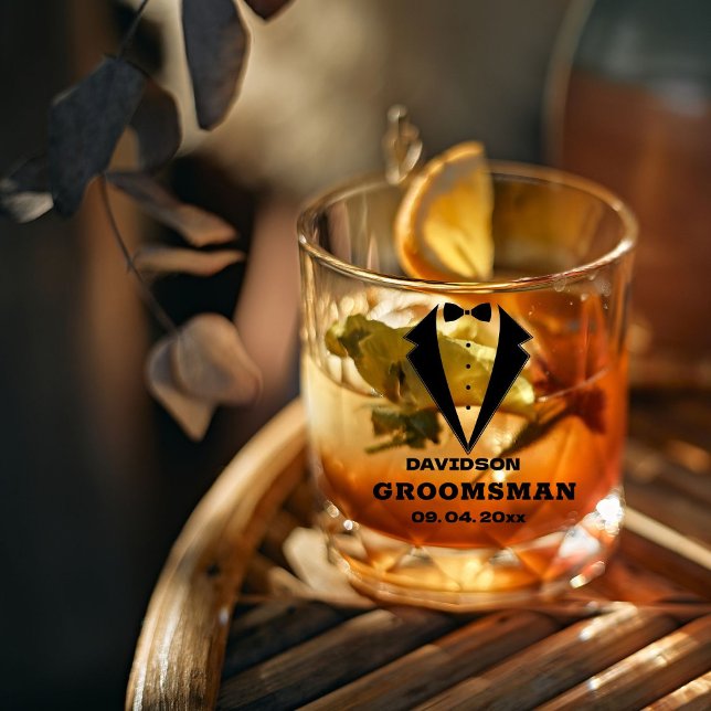 Vaso De Whiskey Vidrio de propuesta de Groomsmen, Team Groom perso (Subido por el creador)