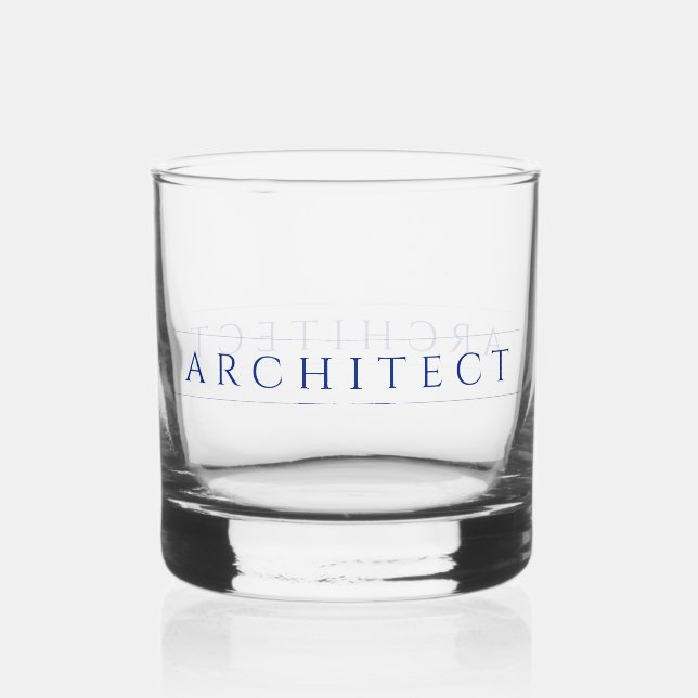 Vaso De Whiskey Vidrio de Rocas ARQUITECTO / Azul marino (Anverso)