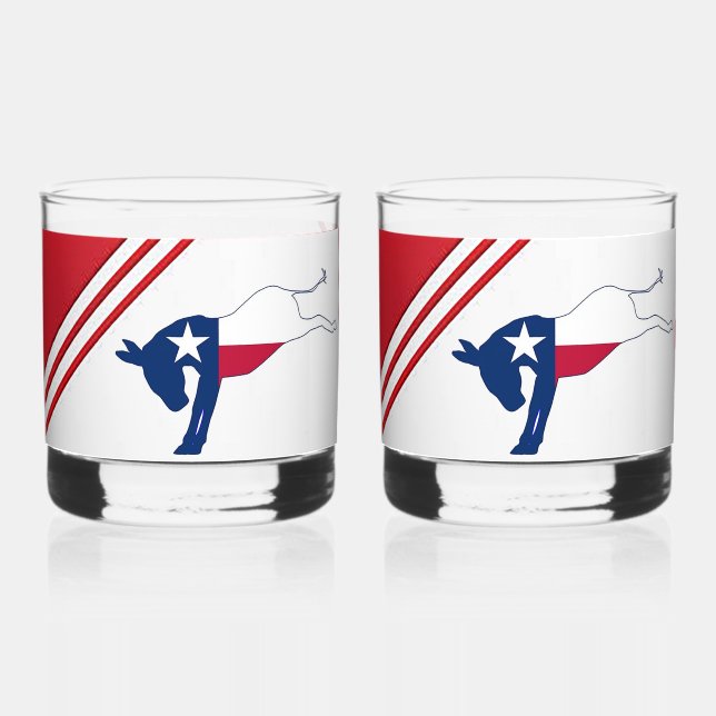 Vaso De Whiskey Vidrio de rock de burro demócrata (Anverso)