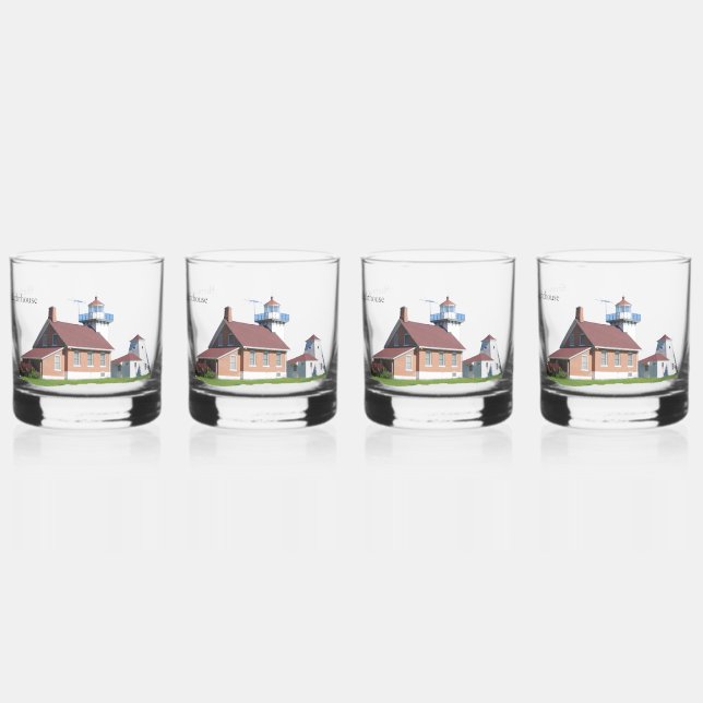 Vaso De Whiskey Vidrio del faro de Sherwood Point (Izquierda)