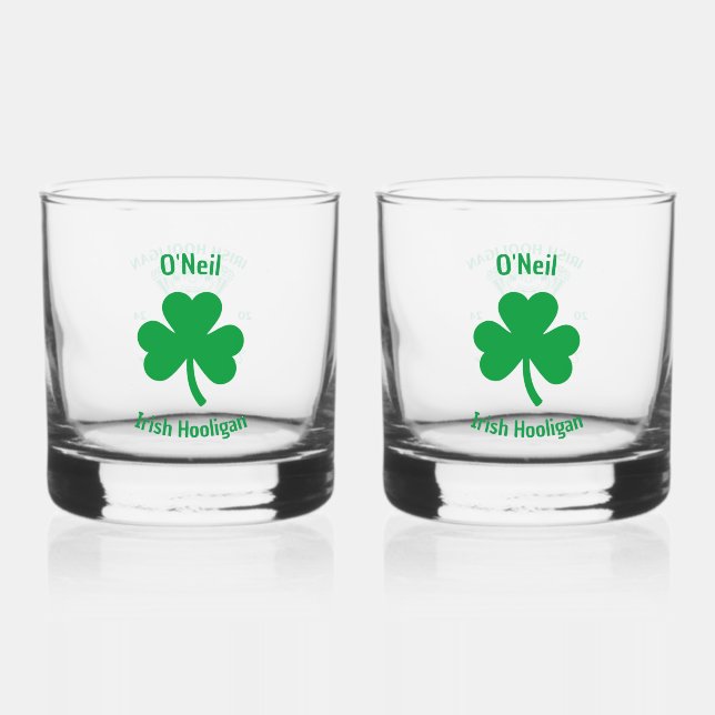 Vaso De Whiskey Vidrio irlandés Hooligan Whiskey (Anverso)