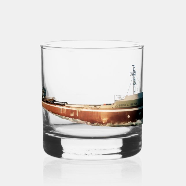 Vaso De Whiskey vidrio Joseph L. Block (Anverso)