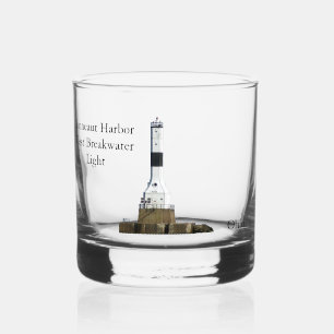 Vaso De Whiskey Vidrio ligero del Conneaut Harbour West Breakwater