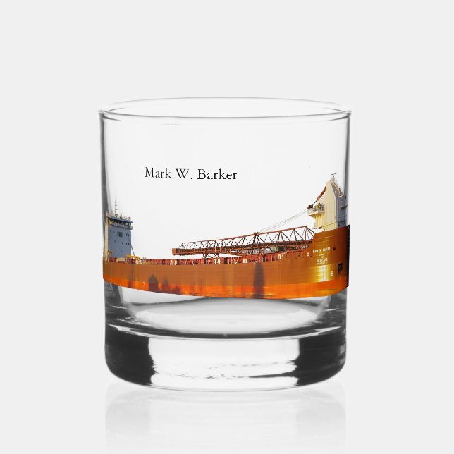 Vaso De Whiskey vidrio Mark W. Barker (Anverso)