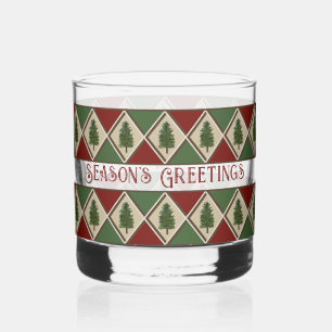 Vaso De Whiskey Vidrio para dragas de pino y Harlequin