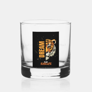 Vaso De Whiskey "Vidrio sinuoso Personalizado - Cabeza de tigre y