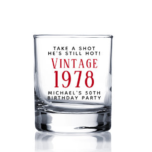 Vaso De Whiskey Vintage 50th Birthday Party
