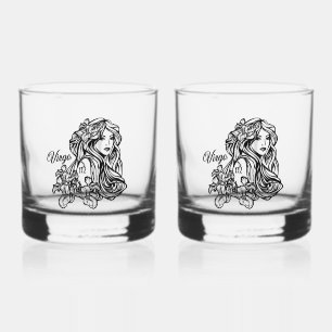 Vaso De Whiskey Virgo El Vidrio Virgen Del Zodiaco