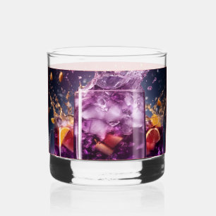 Vaso De Whiskey "Vivid Elegance: Vidrio violeta transparente sobre