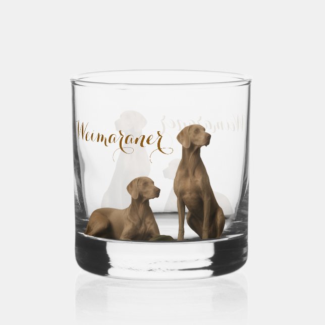 Vaso De Whiskey Weimaraner – Cazador Fantasma de Plata (Anverso)
