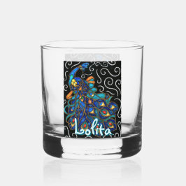 Vaso De Whiskey Whimsical Peacock Chalk Pastel Bird Personalizado