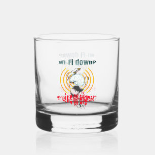 Vaso De Whiskey ¿Wi-Fi caído? ¿Cerebros o señales? Apagado Wi-Fi