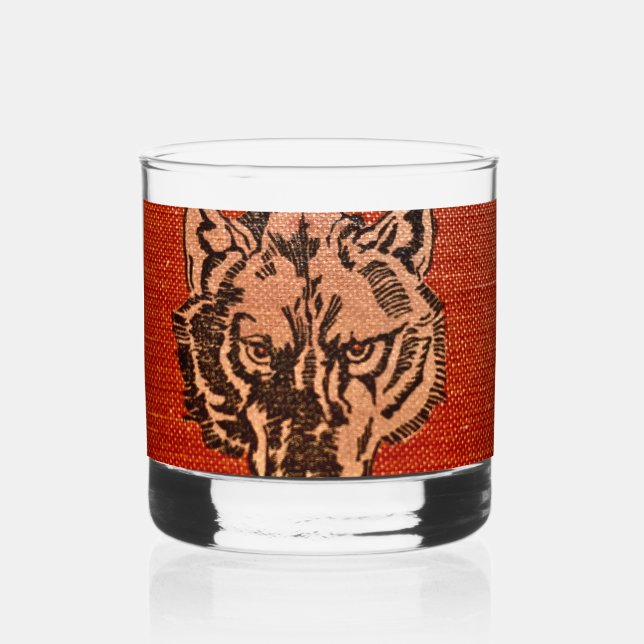 Vaso De Whiskey Wolf Head on Red Whiskey Glass (Anverso)