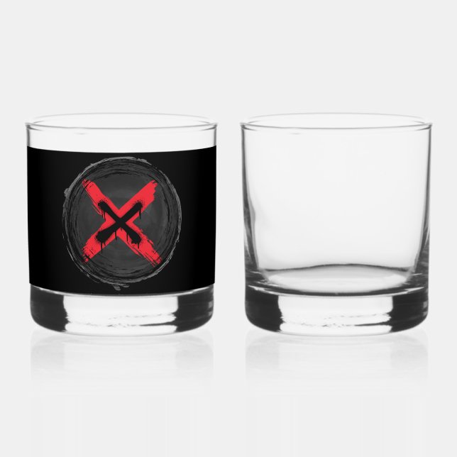 Vaso De Whiskey Xpresión roja gruesa (Anverso)