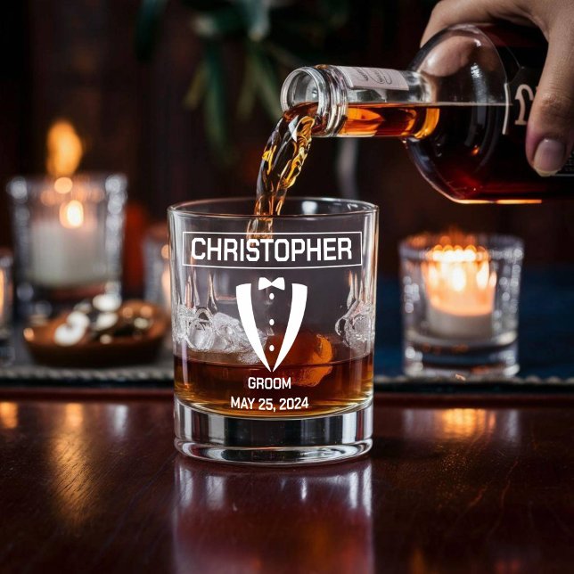 vaso de whisky personalizado Groom (custom whisky glass for groomsman)
