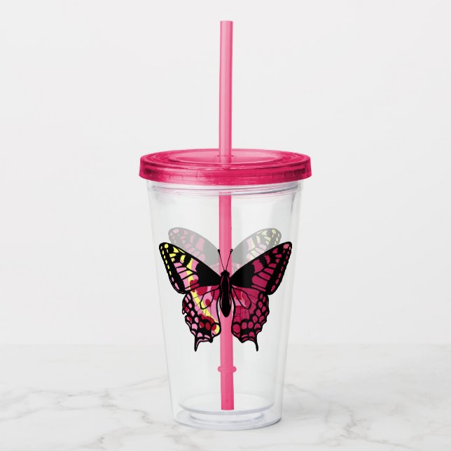 Vaso del acrílico de la mariposa (Anverso)