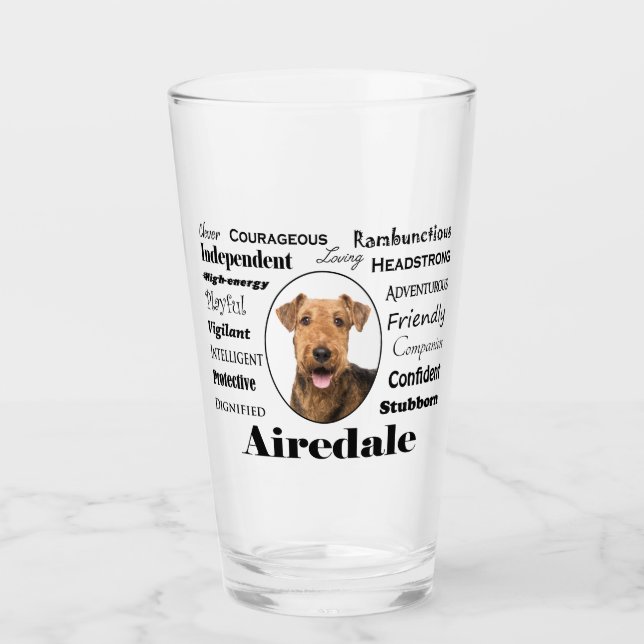 Vaso del vidrio de Airedale (Anverso)