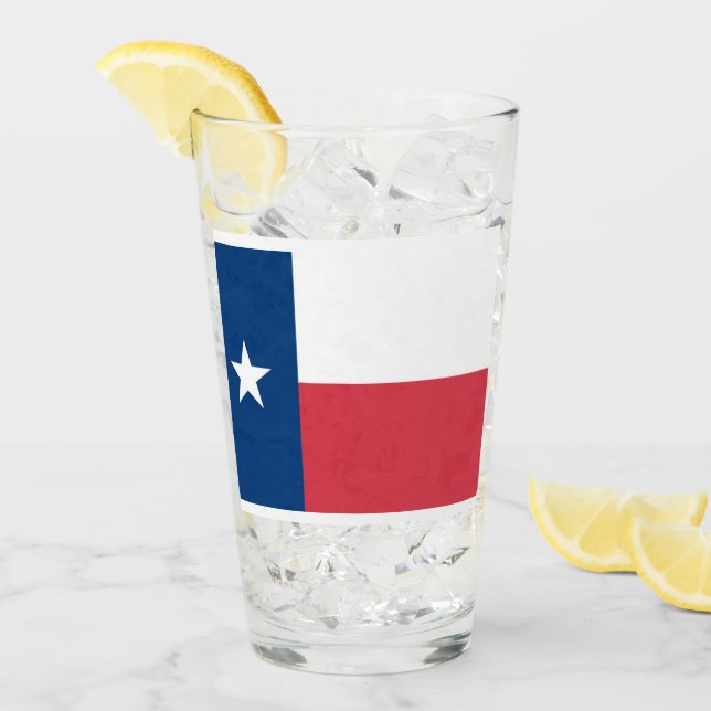 Vaso del vidrio de la bandera de Tejas (Anverso (hielo))