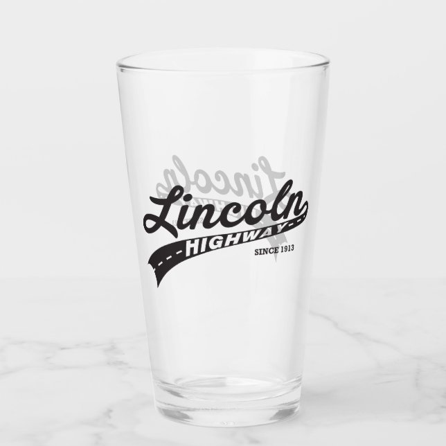 Vaso del vidrio de la carretera de Lincoln (Anverso)