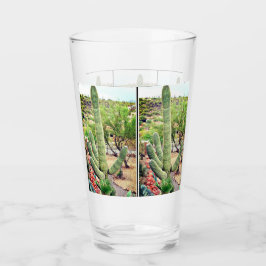 Vaso del vidrio del cactus del Saguaro del "EL