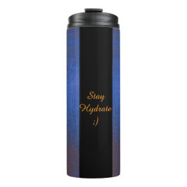 Vaso Elegante de Fitness con Letra Dorada Blue Gol
