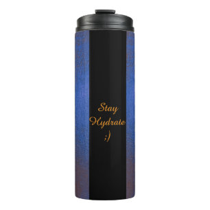 Vaso Elegante de Fitness con Letra Dorada Blue Gol