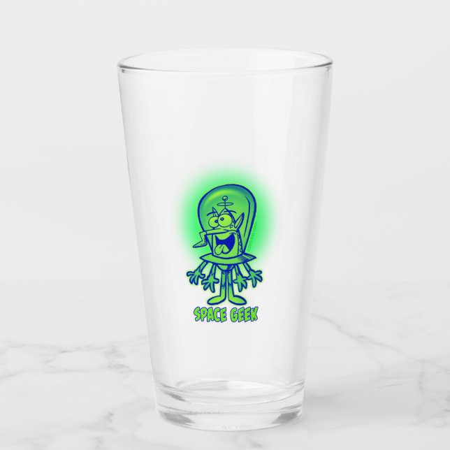 Vaso extranjero retro del vidrio del friki del (Anverso)