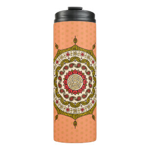 Vaso la termal del oro de la fantasía de Mehndi
