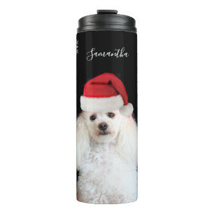 Vaso la termal del perro de caniche del navidad