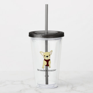Vaso lindo del campista del bulldog francés