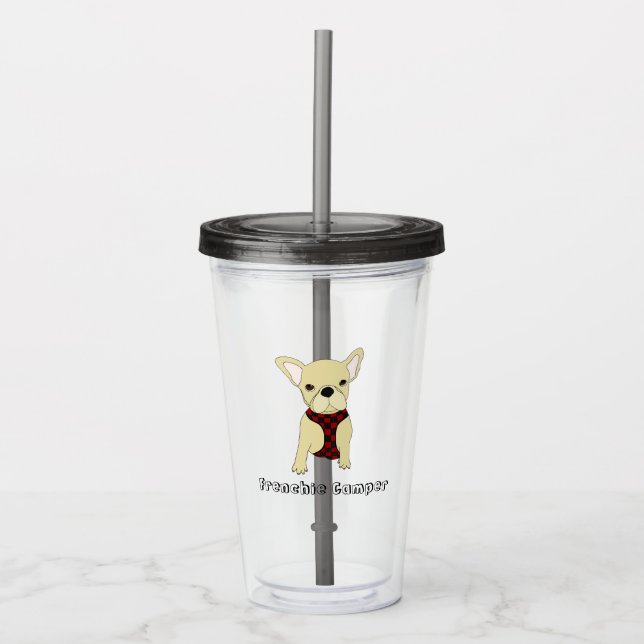 Vaso lindo del campista del bulldog francés (Anverso)