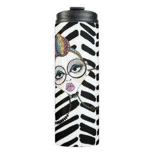 Vaso negro y blanco envuelto
