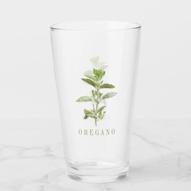 Vaso para beber con orégano fresco (Anverso)