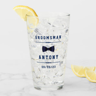Vaso para el padrino azul oscuro con nombre person