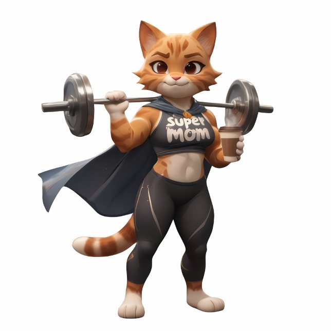 Vaso para Mamá Super Fitness Gato (Subido por el creador)