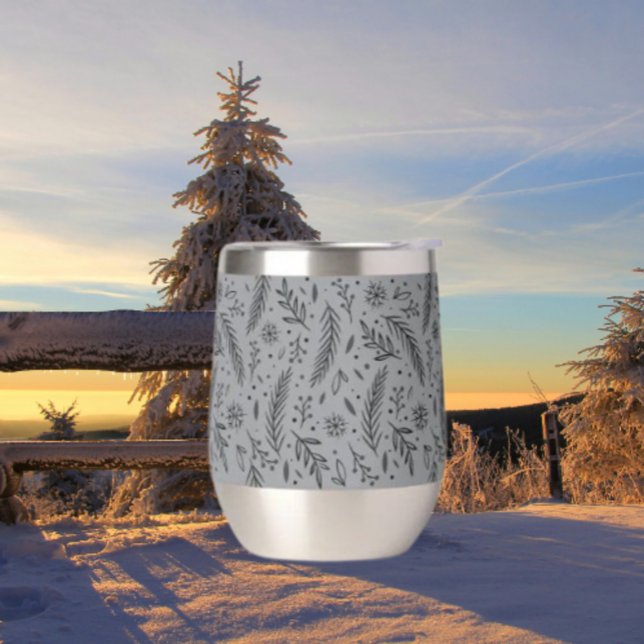 Vaso para vino sin tallo de botánica de invierno – (Subido por el creador)