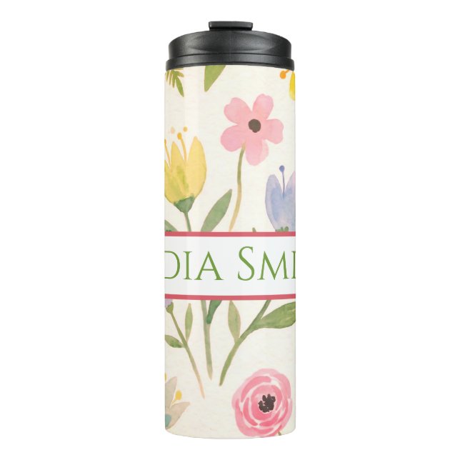 Vaso personalizado con flores para bebidas (Anverso)