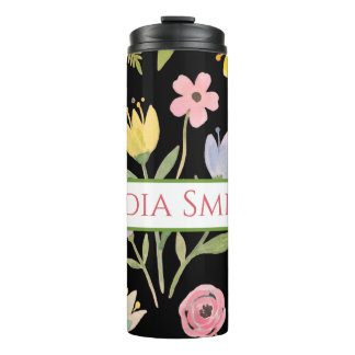 Vaso personalizado con flores para bebidas