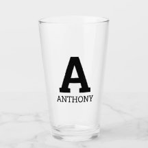 Vaso personalizado con letra inicial de monograma