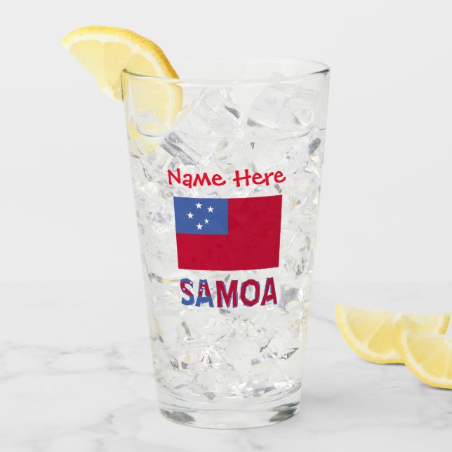Vaso personalizado de Samoa y bandera de Samoa (Anverso (hielo))