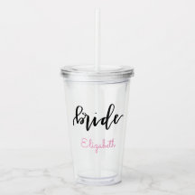 Vaso personalizado del acrílico de la novia
