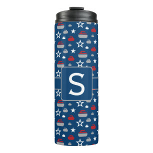 Vaso que se encrespa del rojo, blanco y azul de