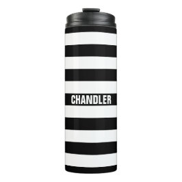 Vaso rayado blanco y negro personalizado