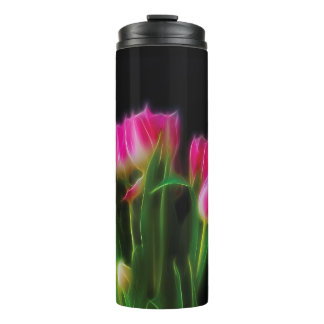 Vaso rosado la termal de los tulipanes